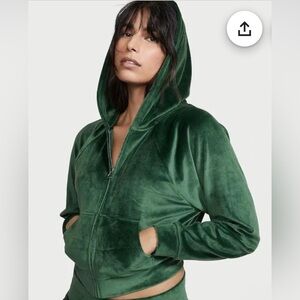 Victoria's Secret Green Velvet Hoodie